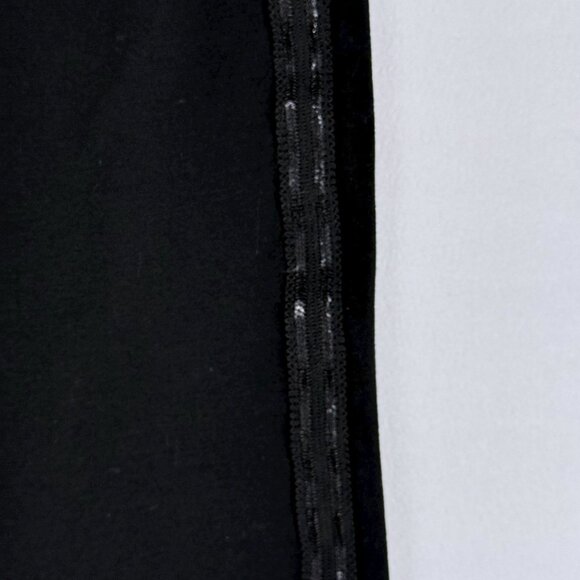 TanJay Black Ankle Pants Size 10 Straight Leg Sequin Tuxedo Side Stripe - Picture 7 of 8